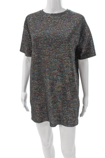 Zara Trafaluc Womens T Shirt Dress Black Short Sleeve Knee Length Size S