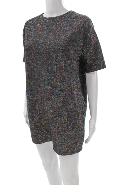 Zara Trafaluc Womens T Shirt Dress Black Short Sleeve Knee Length Size S