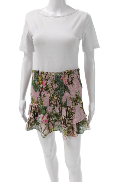 Isabel Marant Etoile Womens Pink Floral Cotton Mini Skirt Size 38