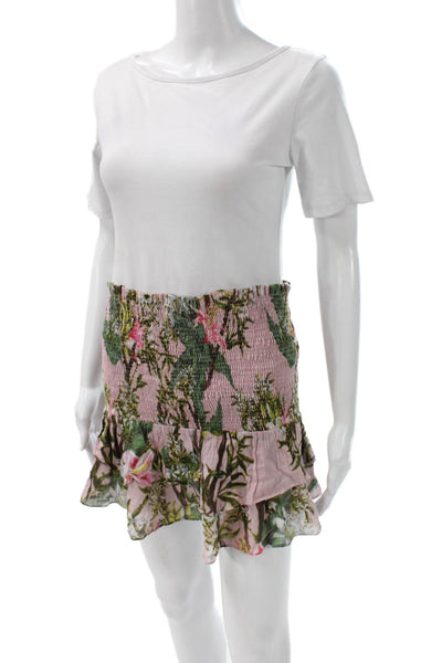 Isabel Marant Etoile Womens Pink Floral Cotton Mini Skirt Size 38