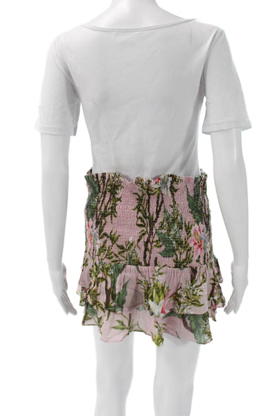 Isabel Marant Etoile Womens Pink Floral Cotton Mini Skirt Size 38