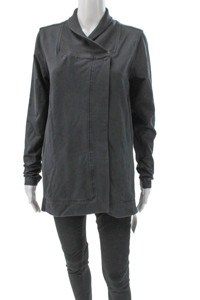 Lululemon Womens Gray Collared Button Knit Cardigan Long Sleeve Size 6