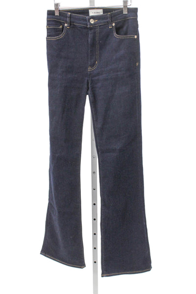 Frame Womens Flared Jeans Blue High Waist Denim Button 32in Size 28