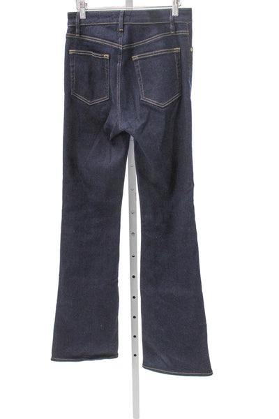 Frame Womens Flared Jeans Blue High Waist Denim Button 32in Size 28