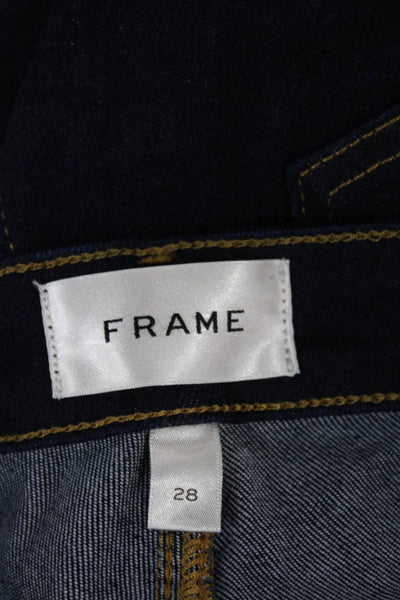 Frame Womens Flared Jeans Blue High Waist Denim Button 32in Size 28