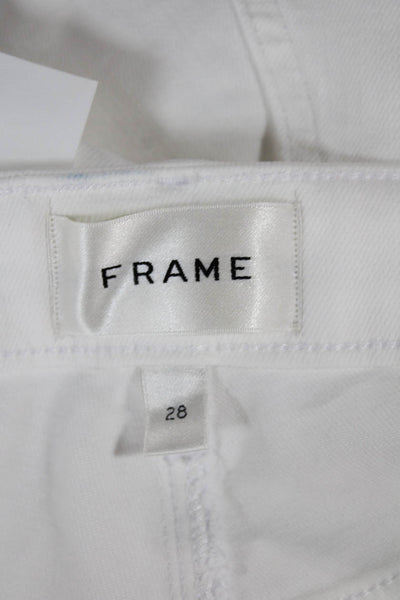Frame Womens Cropped High Waist White Jeans Size 28