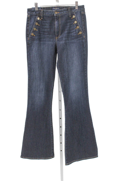 Ramy Brook Women High Waist Flared Jeans Blue Inseam 34 Size 29