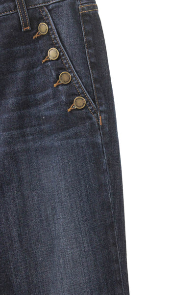 Ramy Brook Women High Waist Flared Jeans Blue Inseam 34 Size 29