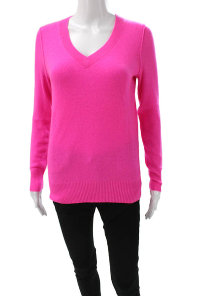 Aqua Cashmere Women V-Neck Pullover Sweater Pink Long Sleeve Size XS