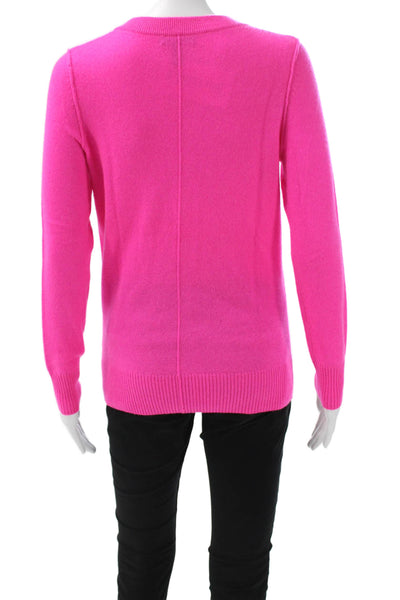 Aqua Cashmere Women V-Neck Pullover Sweater Pink Long Sleeve Size XS