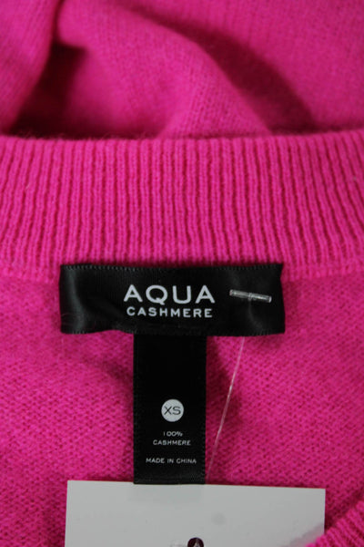 Aqua Cashmere Women V-Neck Pullover Sweater Pink Long Sleeve Size XS