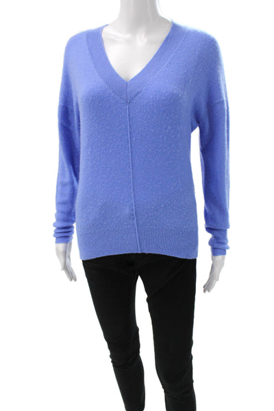 Aqua Cashmere Women Blue V-Neck Pullover Sweater 100% Cashmere Size XS