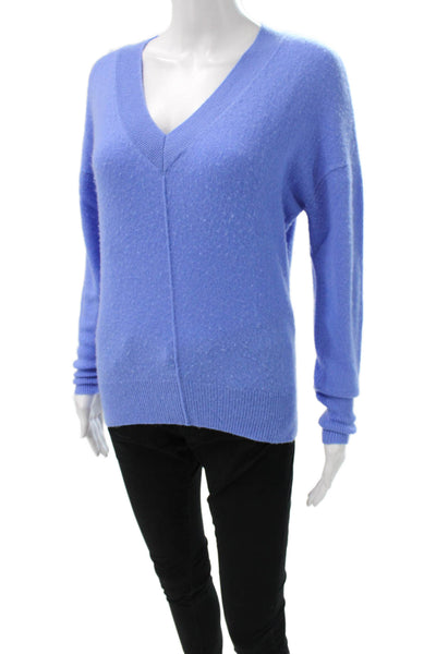 Aqua Cashmere Women Blue V-Neck Pullover Sweater 100% Cashmere Size XS
