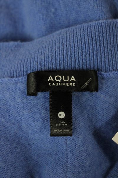 Aqua Cashmere Women Blue V-Neck Pullover Sweater 100% Cashmere Size XS