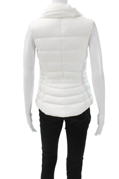 Lilly Pulitzer Women White Down Puffer Jacket Zip Sleeveless Size XS