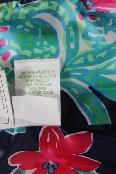 Lilly Pulitzer Women White Down Puffer Jacket Zip Sleeveless Size XS