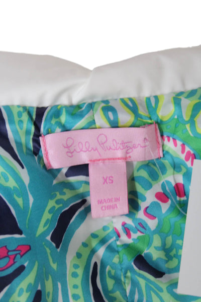 Lilly Pulitzer Women White Down Puffer Jacket Zip Sleeveless Size XS