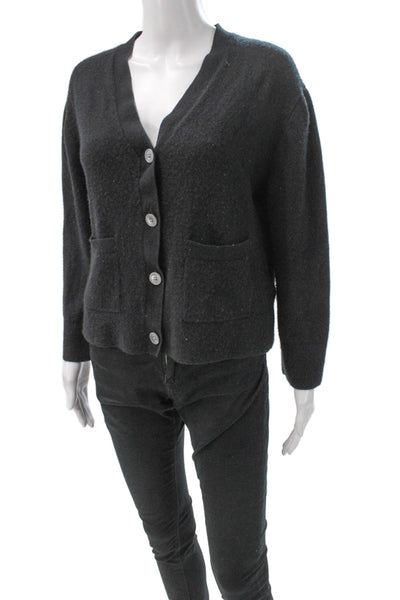 J Crew Womens Cashmere V-Neck Cardigan Gray Long Sleeve Size S