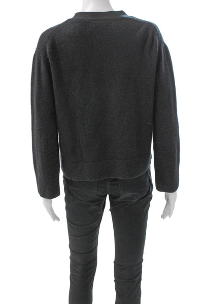 J Crew Womens Cashmere V-Neck Cardigan Gray Long Sleeve Size S