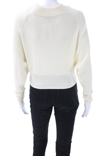 Allsaints Womens Ivory Striped Cowl Neck Pullover Sweater Wool Cashmere Size XS
