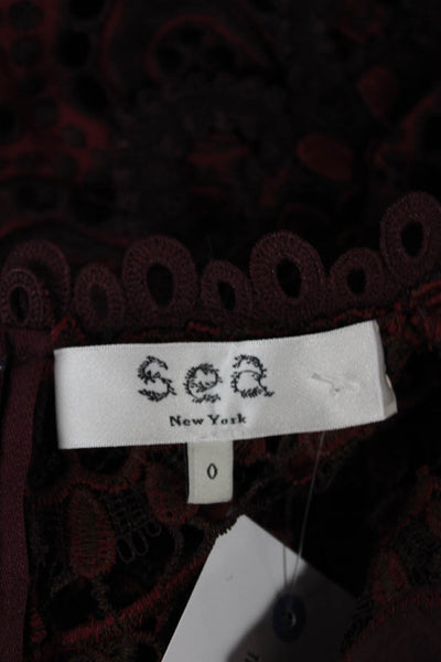 Sea New York Womens Red Floral High Neck Half-Sleeve Mini Dress Knee Size 0