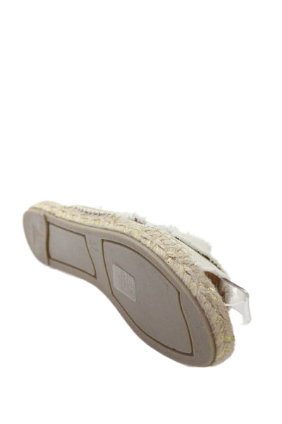Castaner Womens Canvas Crisscross Flat Mules Shoes White Size 7