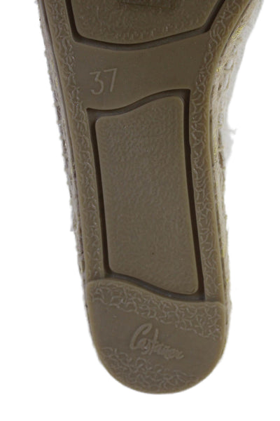 Castaner Womens Canvas Crisscross Flat Mules Shoes White Size 7