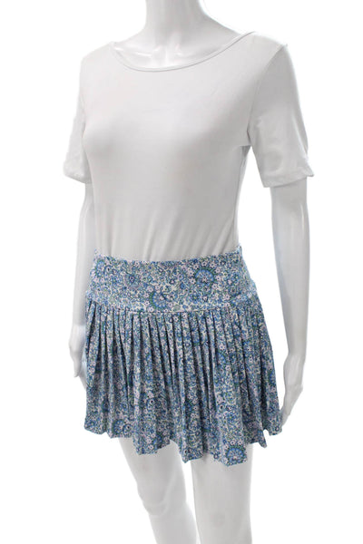 Laura Ashley Womens Pleated Multicolor Polyester Mini Skort Size S
