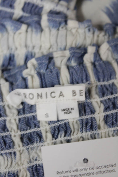 Veronica Beard Women A-Line Mini Check Cotton Skirt Blue Size S