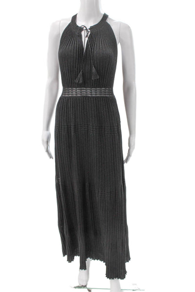 Ella Moss Womens Maxi Dress Black Viscose Halter Sleeveless Size S