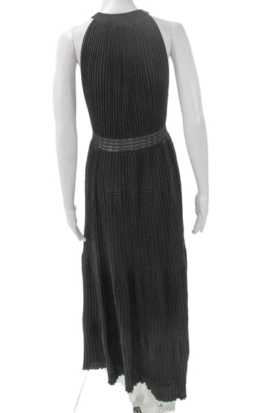 Ella Moss Womens Maxi Dress Black Viscose Halter Sleeveless Size S