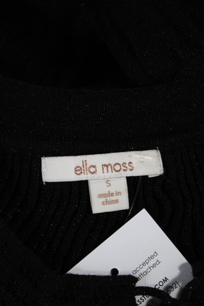 Ella Moss Womens Maxi Dress Black Viscose Halter Sleeveless Size S