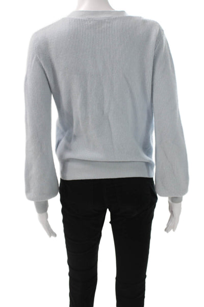Saks Fifth Avenue Women Cashmere V-Neck Cardigan Blue Long Sleeve Size S