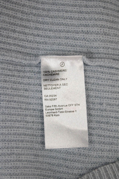 Saks Fifth Avenue Women Cashmere V-Neck Cardigan Blue Long Sleeve Size S