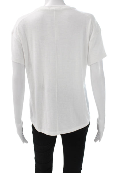 Rag & Bone Womens Basic V-Neck White Rayon Short Sleeve T-Shirt Size S