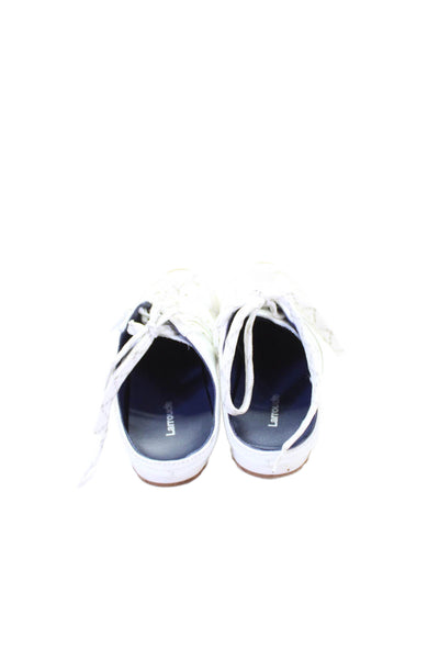 Larroude Womens Leather Suede Stella Mules Sneakers Shoes White Size 8