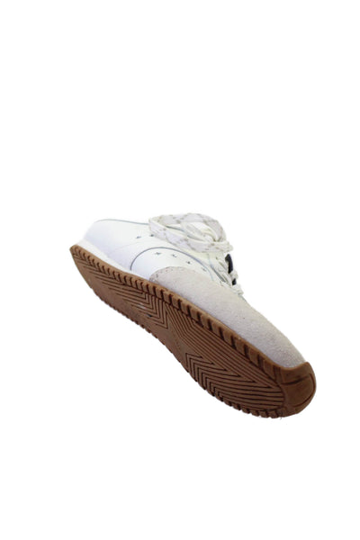 Larroude Womens Leather Suede Stella Mules Sneakers Shoes White Size 8