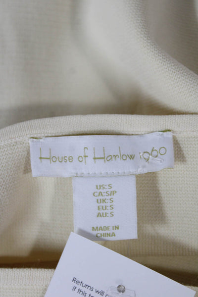 House of Harlow 1960 Women Tank Viscose Ivory Square Neck Sleeveless Size S