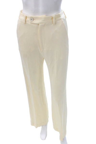 Marni Womens Ivory Viscose Blend Dress Pants Button Closure Size 38