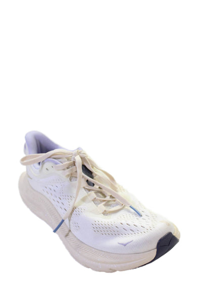 HOKA Womens Kawana Lace Up Running Sneakers White Lavender Size 7.5