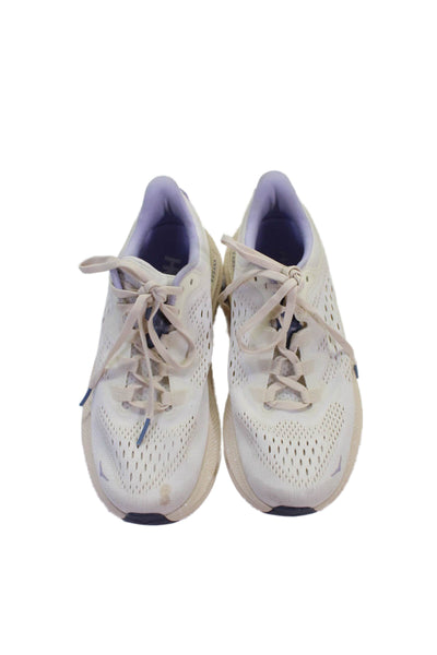 HOKA Womens Kawana Lace Up Running Sneakers White Lavender Size 7.5