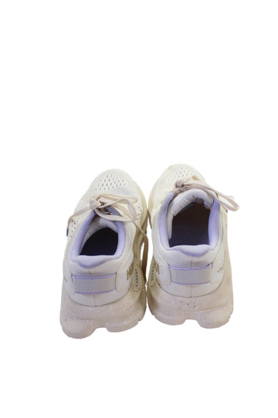 HOKA Womens Kawana Lace Up Running Sneakers White Lavender Size 7.5