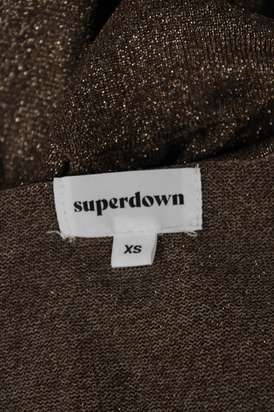 Superdown Womens Brown Rayon V-Neck Long Sleeve Knee Length Dress Size XS