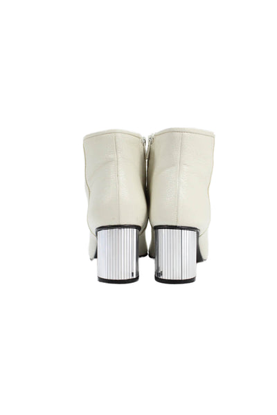 Pedro Garcia Womens Pointed Toe Mirror Accent Boots White Size 7