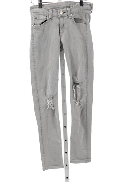 Rag & Bone Jean Womens Skinny Gray Jeans Low Rise Cotton Blend Size 26