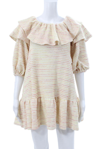 Something Navy Women Shift Dress Striped Scoop Neck Half Sleeve Size XS