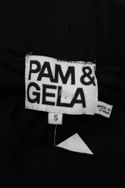 Pam & Gela Womens Black Cotton Sweatpants Size S
