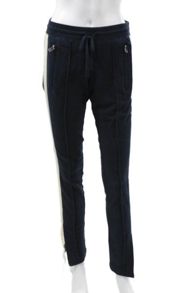Pam & Gela Women Track Pants Blue Cotton Drawstring Inseam 32 Size PP