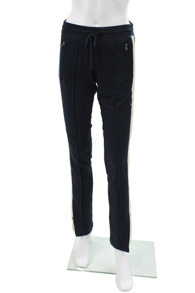 Pam & Gela Women Track Pants Blue Cotton Drawstring Inseam 32 Size PP