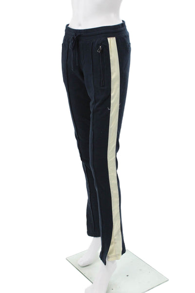 Pam & Gela Women Track Pants Blue Cotton Drawstring Inseam 32 Size PP